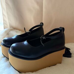 Black Rocking Horse Platform Shoes
